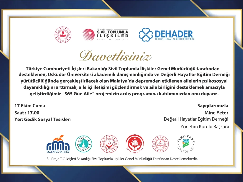 Projemizin Açılışına Davetlisiniz